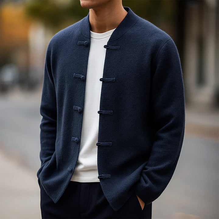 Cashmere Atelier Mandarin Collar Cardigan