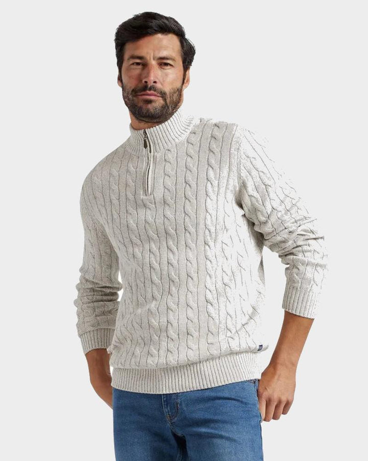 GENÈVE - GREY HALFZIP SWEATER