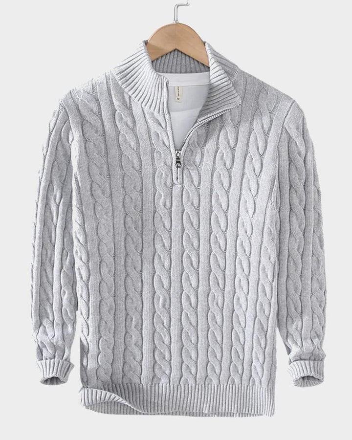 GENÈVE - GREY HALFZIP SWEATER