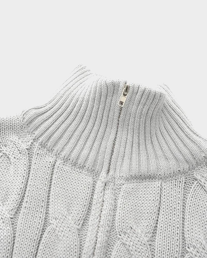 GENÈVE - GREY HALFZIP SWEATER