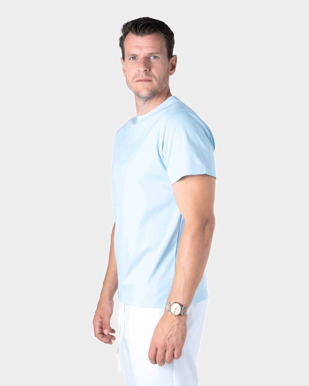 IBIZA - LIGHT BLUE SHINY LUXURY T-SHIRT