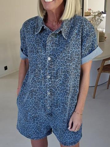 Jini Jeans Playsuit Blue Leo