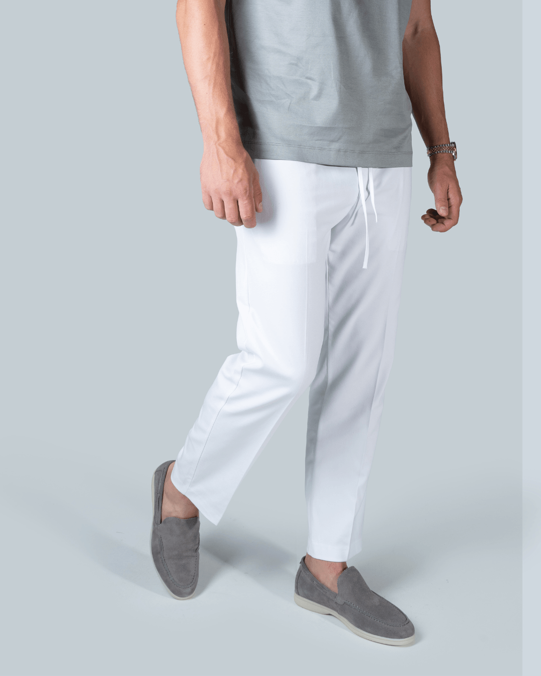 MARBELLA - WHITE CASUAL PANTS