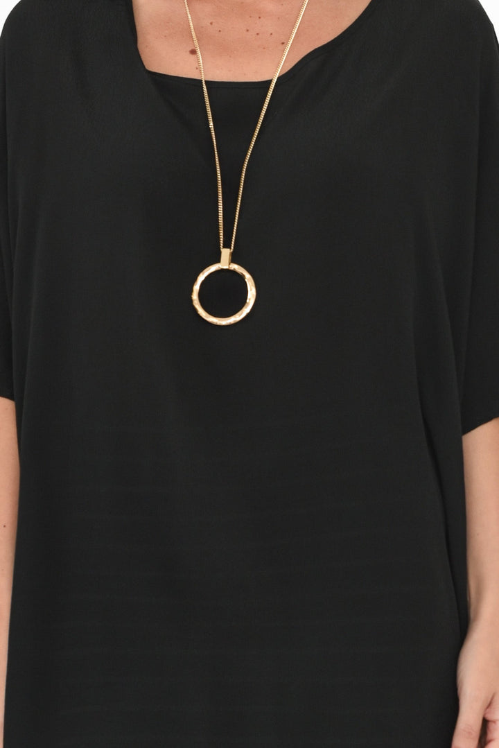 Mali Black Drape Top