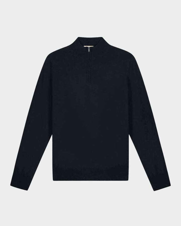 MARSEILLE - NAVY MERINO HALFZIP SWEATER