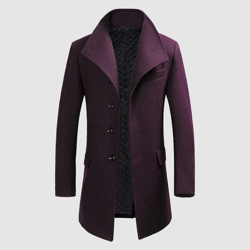 Immanuël™ Merino Wool Blend Overcoat with High Collar