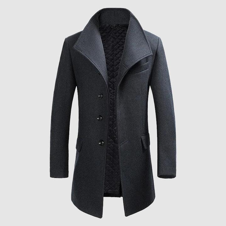 Immanuël™ Merino Wool Blend Overcoat with High Collar