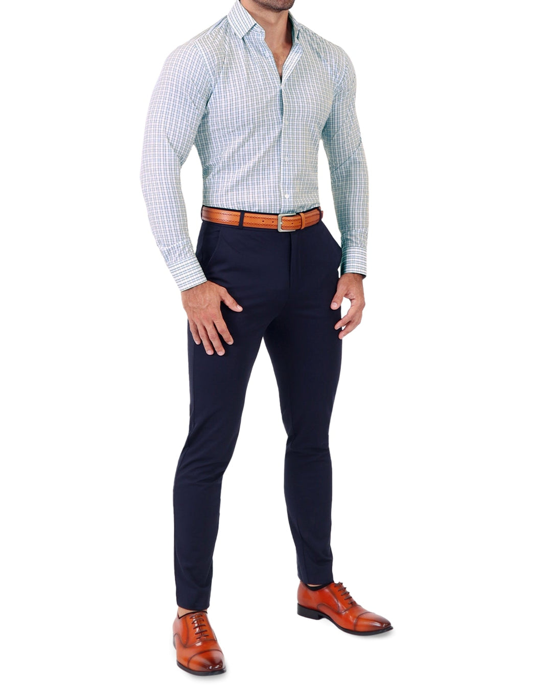 "The Rye" Grey, White & Navy Mid Check