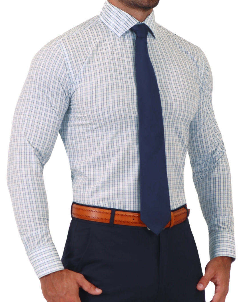 "The Rye" Grey, White & Navy Mid Check