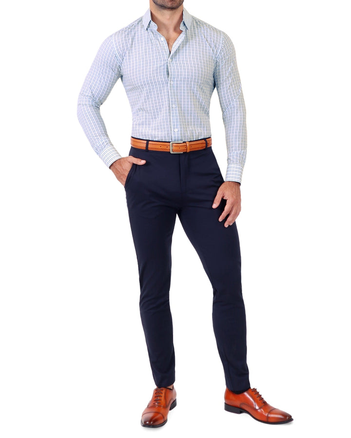 "The Rye" Grey, White & Navy Mid Check