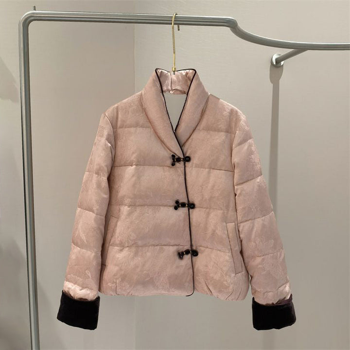Retro Chic Chenille Puffer Women’s Jacket