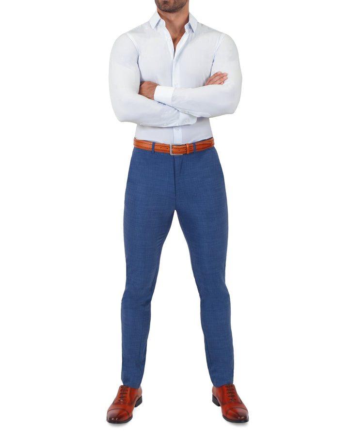 "The Watertown" White & Light Blue Mini Windowpane