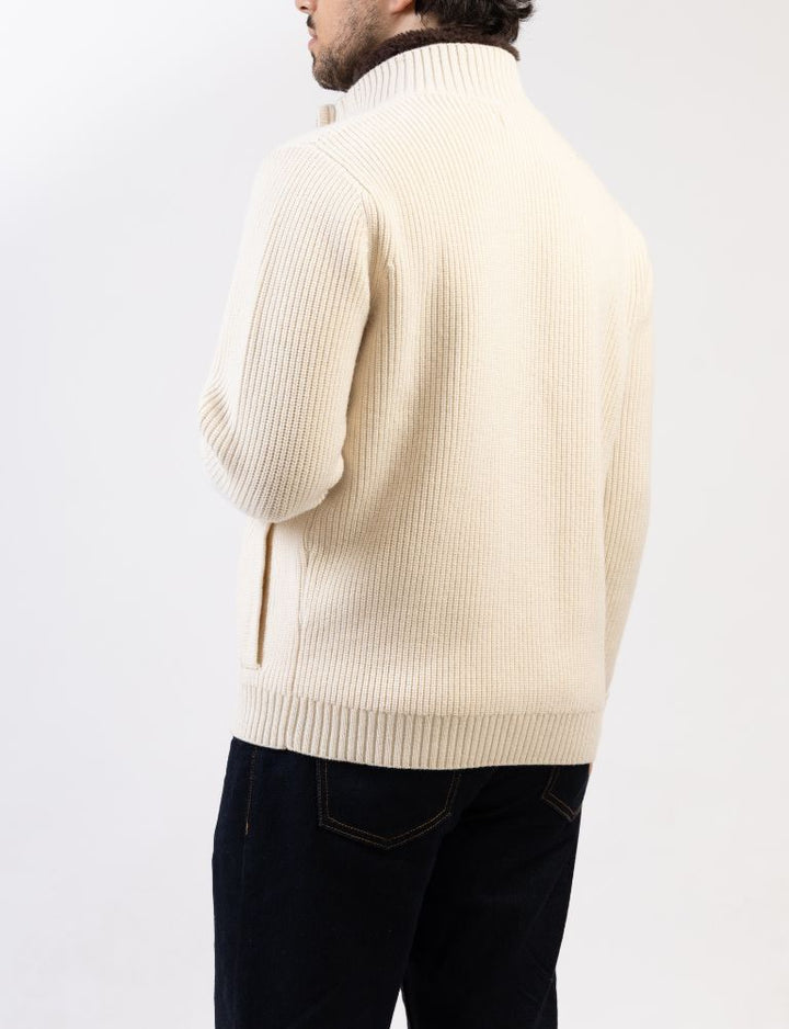 Pothiares Full Fur lined Cardigan | Grey