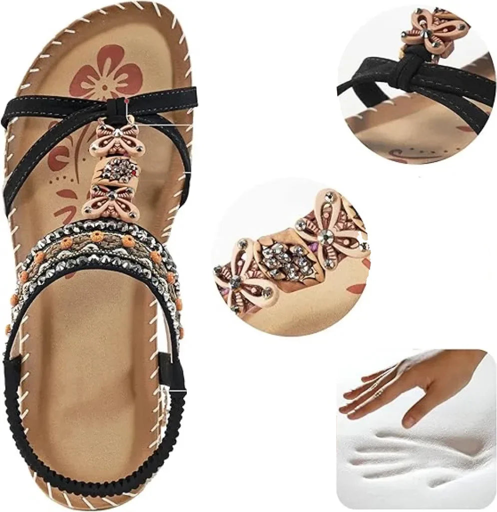 Rhinestone butterfly sandals