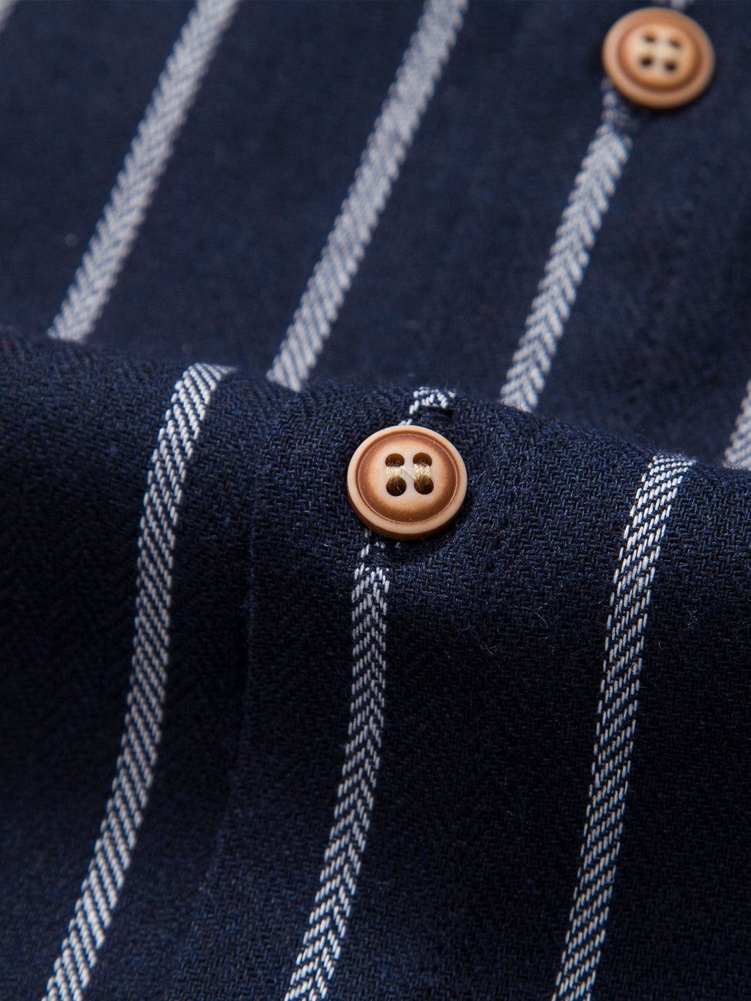 Cotton Blend Striped Button-Down Shirt & Straight Linen Pants