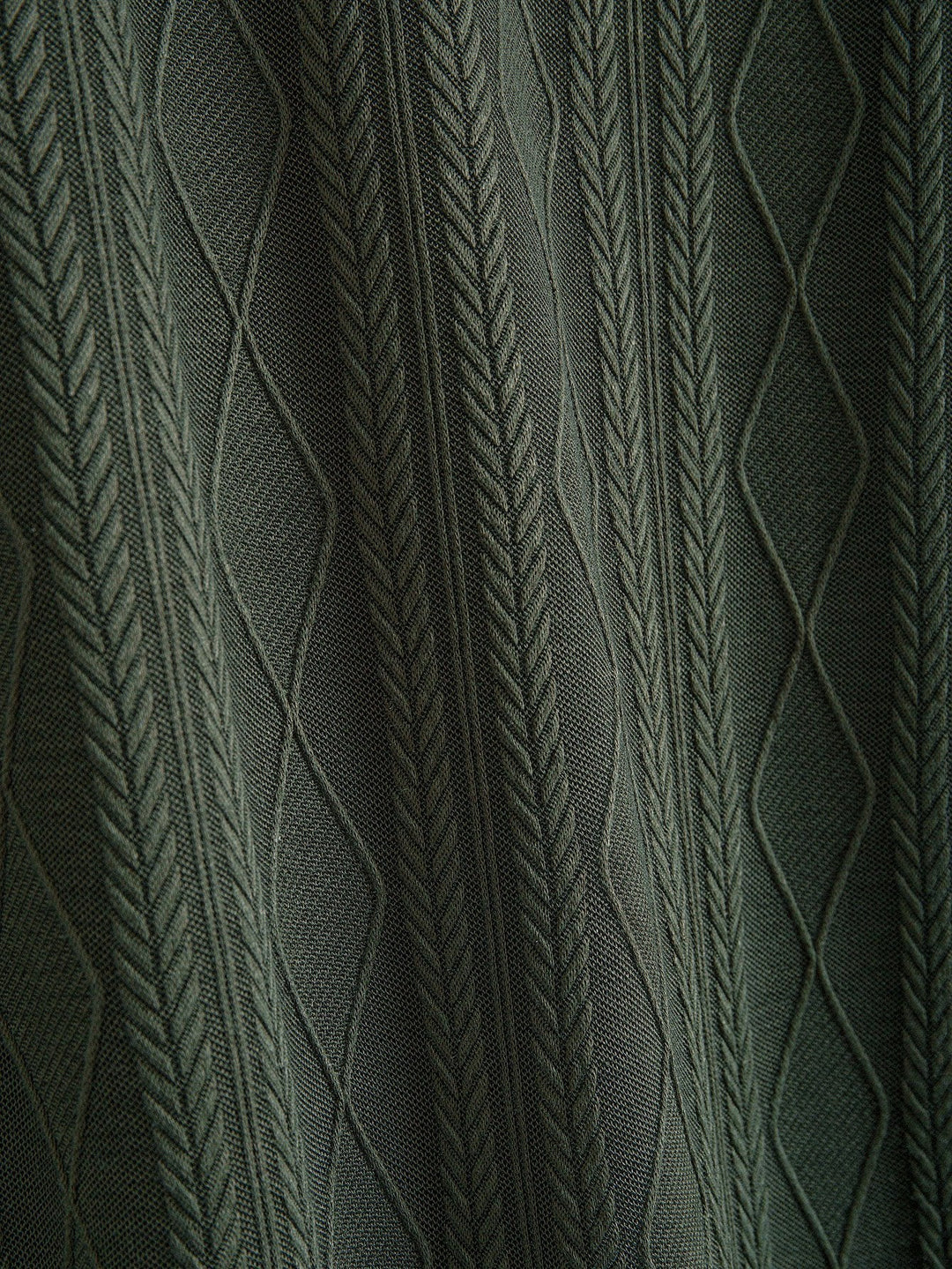 Knitted Geometric Plaid Jacquard Polo