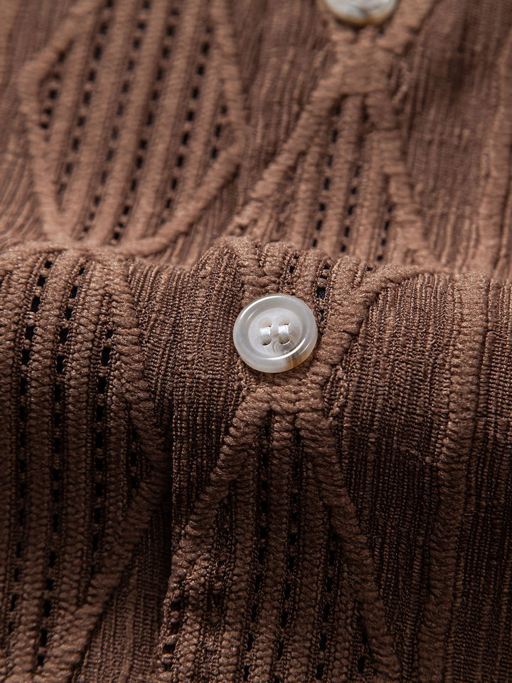 Geometric Jacquard Cuban Shirt Success