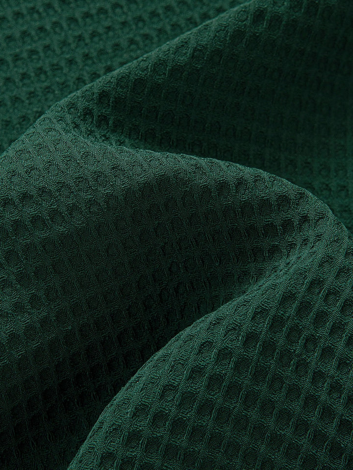 Long Sleeve Waffle Cuban Collar Shirt