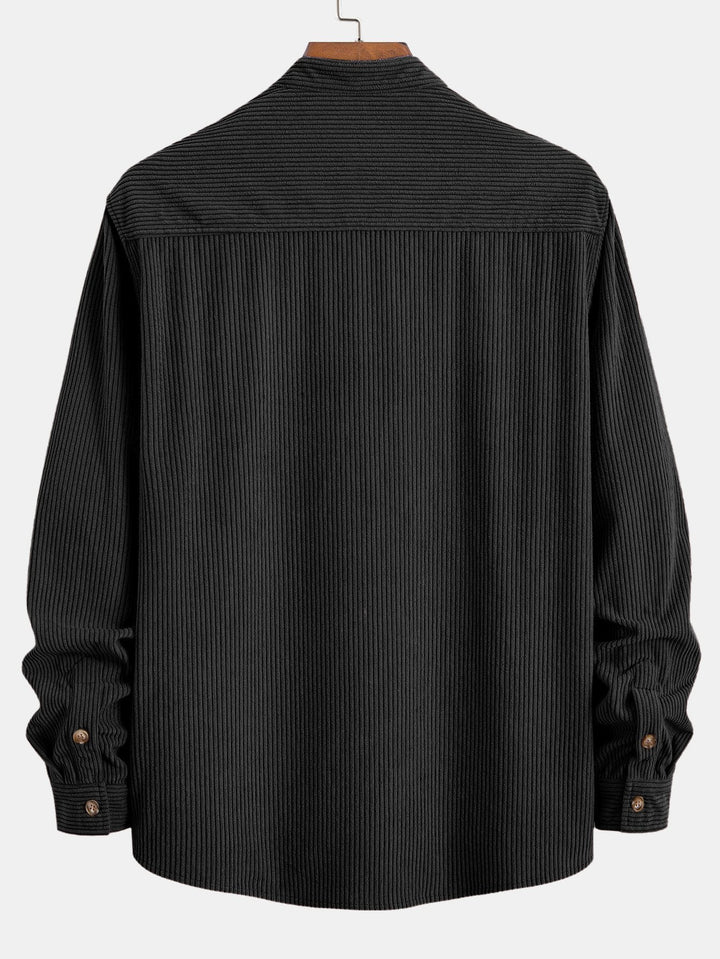 Corduroy Stand-Up Collar Shirt