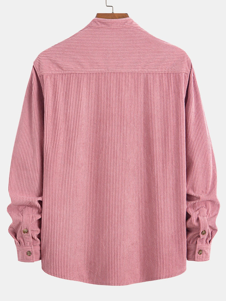 Corduroy Stand-Up Collar Shirt