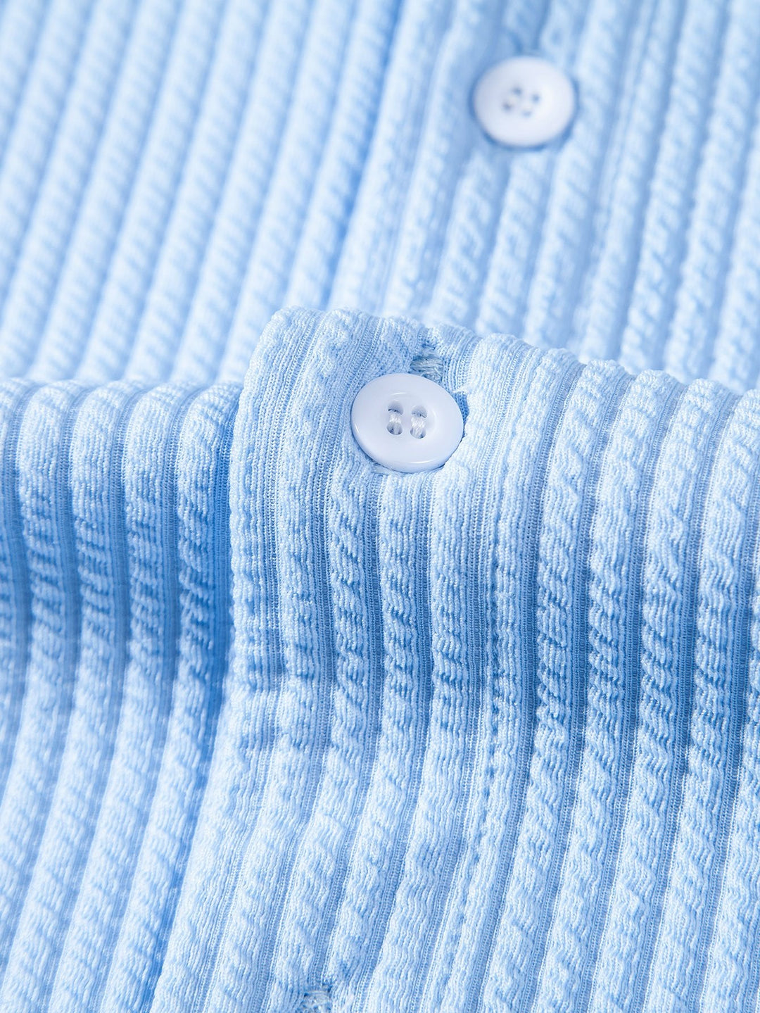 Muscle Fit Ribbed Stand-Up Collar Shirt