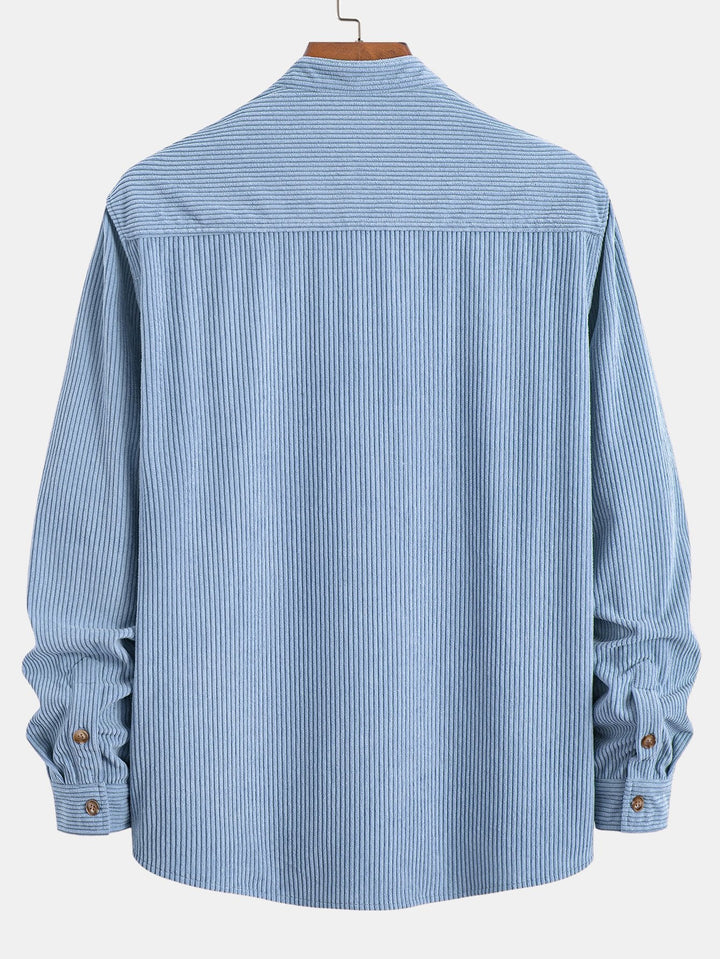 Corduroy Stand-Up Collar Shirt