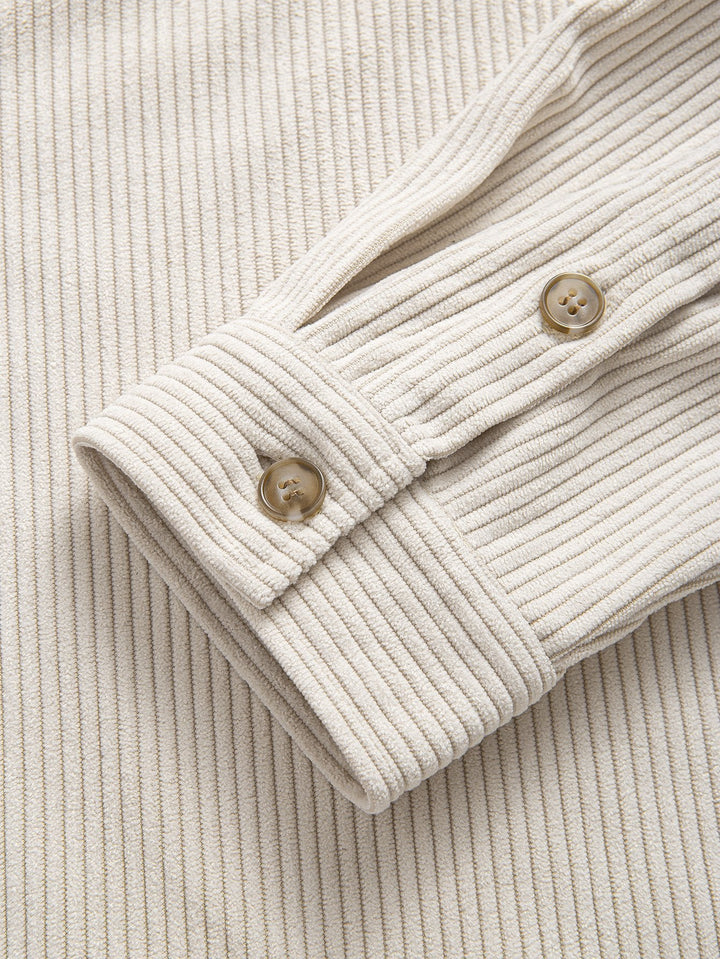 Corduroy Stand-Up Collar Shirt