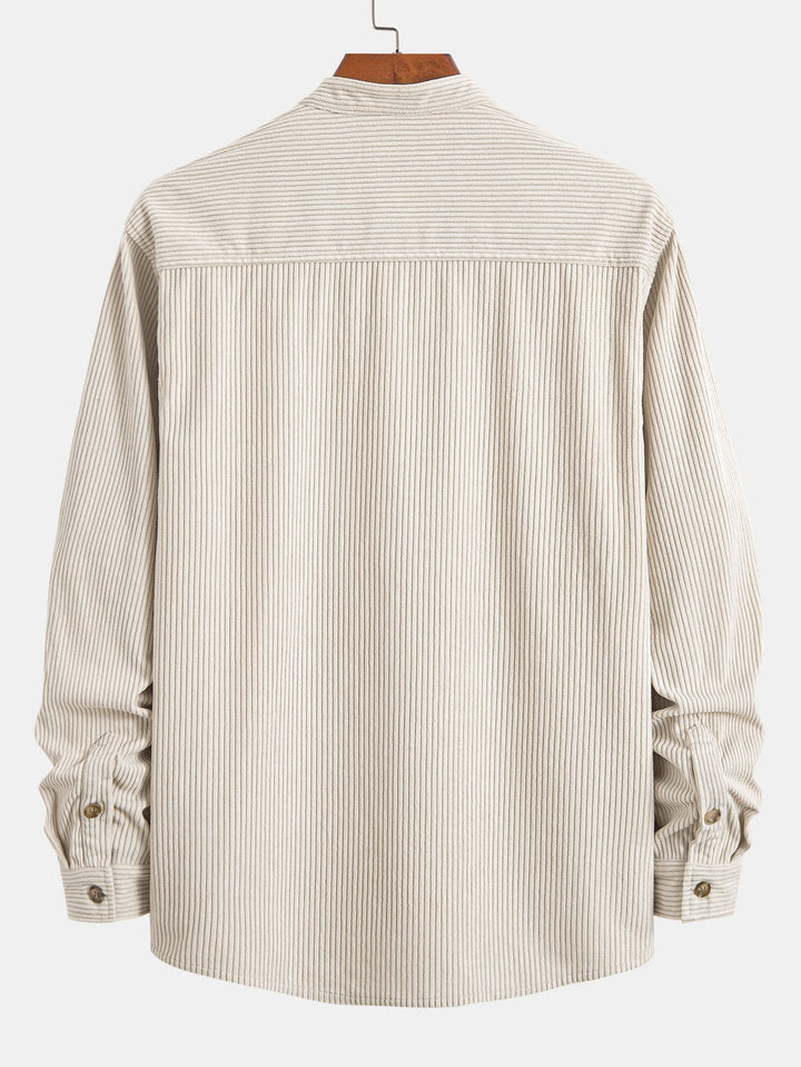 Corduroy Stand-Up Collar Shirt