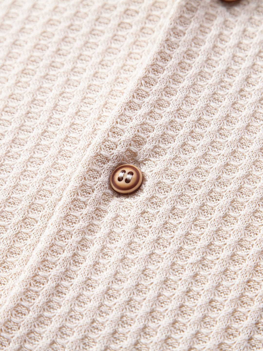 Short Sleeve Knitted Waffle Cuban Shirt & Straight Linen Pants